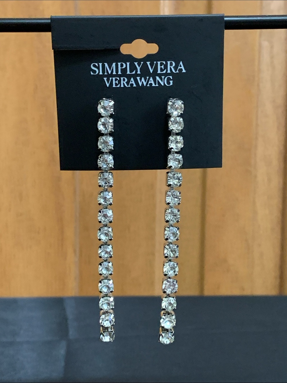NWT Simply Vera Vera Wang silver tone clear stone earrings